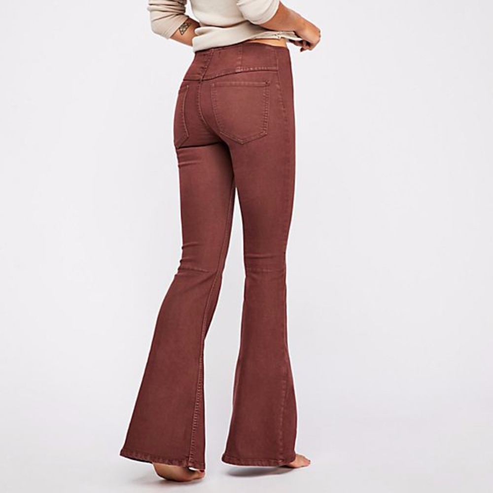 FREEPEOPLE PULL-ON FLARE JEANS PURPLE
